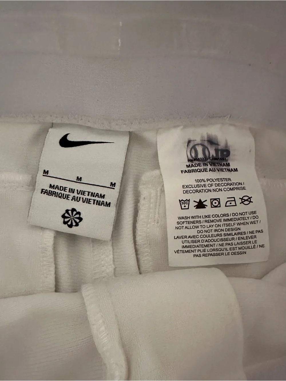 Nike White Kids Baseball Pants with Black Swoosh